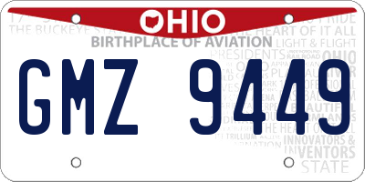 OH license plate GMZ9449