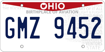 OH license plate GMZ9452