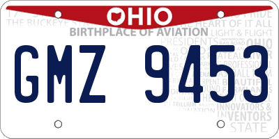 OH license plate GMZ9453