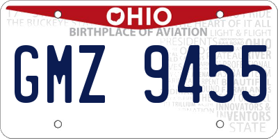 OH license plate GMZ9455