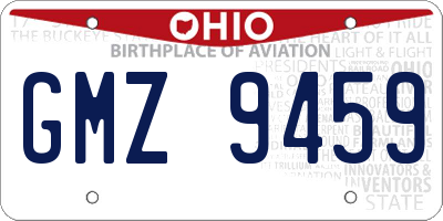 OH license plate GMZ9459