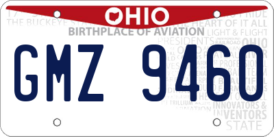OH license plate GMZ9460