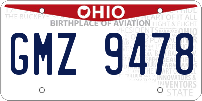 OH license plate GMZ9478