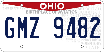 OH license plate GMZ9482