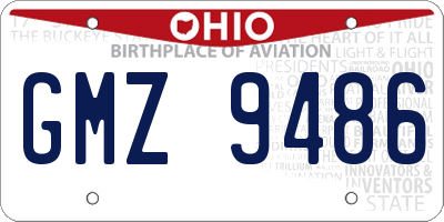 OH license plate GMZ9486