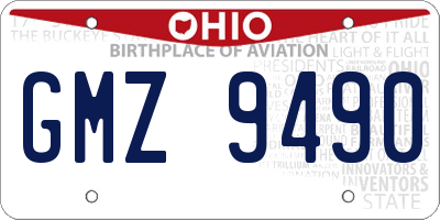 OH license plate GMZ9490