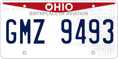 OH license plate GMZ9493