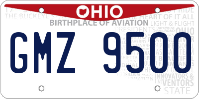 OH license plate GMZ9500