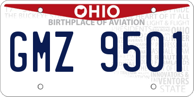 OH license plate GMZ9501