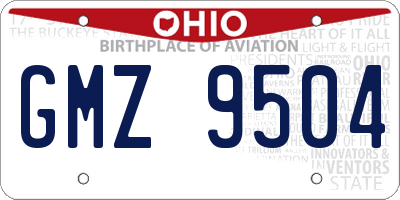 OH license plate GMZ9504