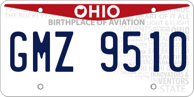 OH license plate GMZ9510