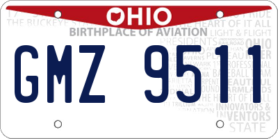 OH license plate GMZ9511