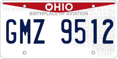 OH license plate GMZ9512