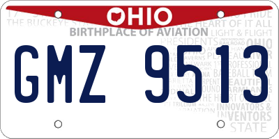 OH license plate GMZ9513