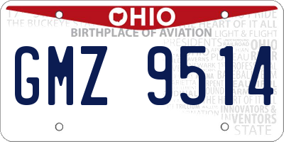 OH license plate GMZ9514