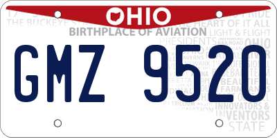 OH license plate GMZ9520