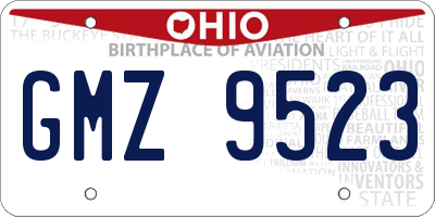 OH license plate GMZ9523