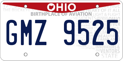 OH license plate GMZ9525
