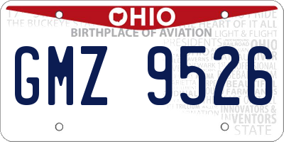 OH license plate GMZ9526