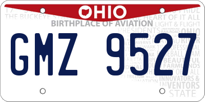 OH license plate GMZ9527