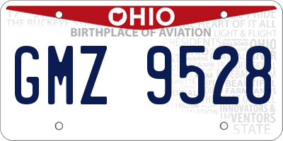 OH license plate GMZ9528