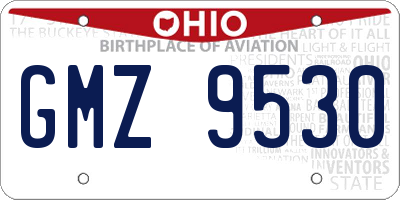 OH license plate GMZ9530