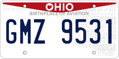 OH license plate GMZ9531