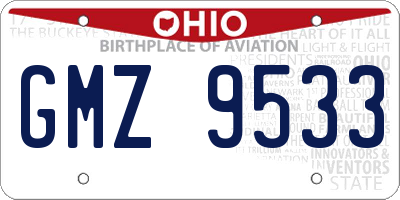 OH license plate GMZ9533