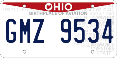 OH license plate GMZ9534