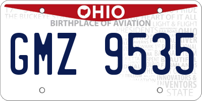 OH license plate GMZ9535