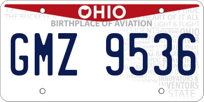 OH license plate GMZ9536