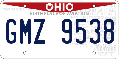 OH license plate GMZ9538