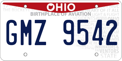 OH license plate GMZ9542