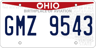 OH license plate GMZ9543