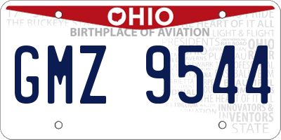 OH license plate GMZ9544