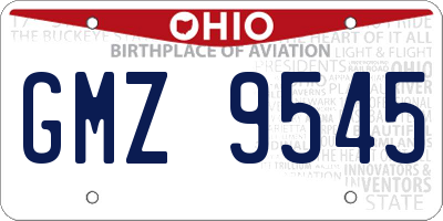 OH license plate GMZ9545