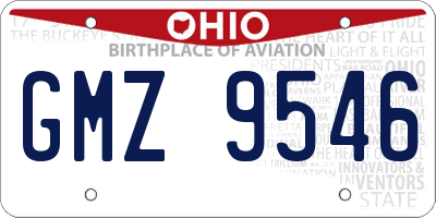 OH license plate GMZ9546