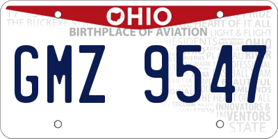 OH license plate GMZ9547