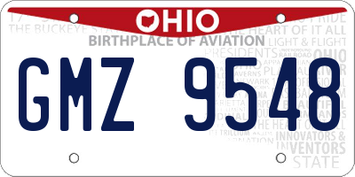 OH license plate GMZ9548