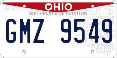 OH license plate GMZ9549