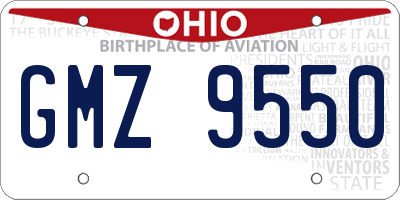 OH license plate GMZ9550