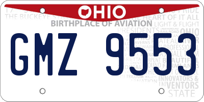 OH license plate GMZ9553
