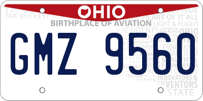 OH license plate GMZ9560