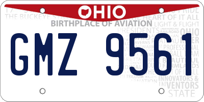 OH license plate GMZ9561