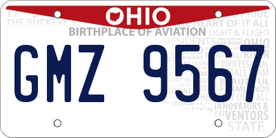 OH license plate GMZ9567