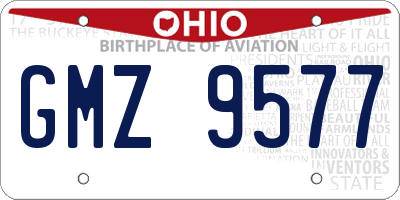 OH license plate GMZ9577