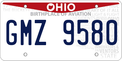 OH license plate GMZ9580