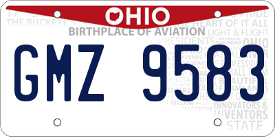 OH license plate GMZ9583