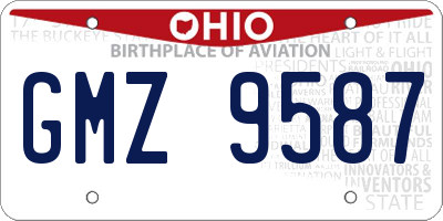 OH license plate GMZ9587