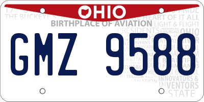 OH license plate GMZ9588